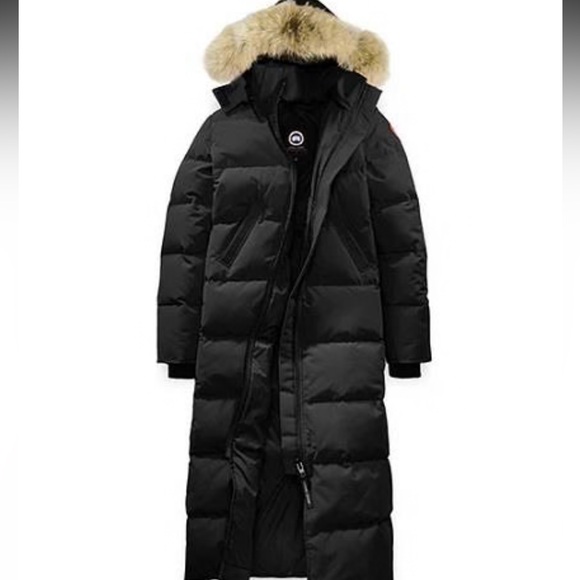 Canada Goose Black Long Down Puffer Coat with Fur-Trim Hood - Picture 2 of 8